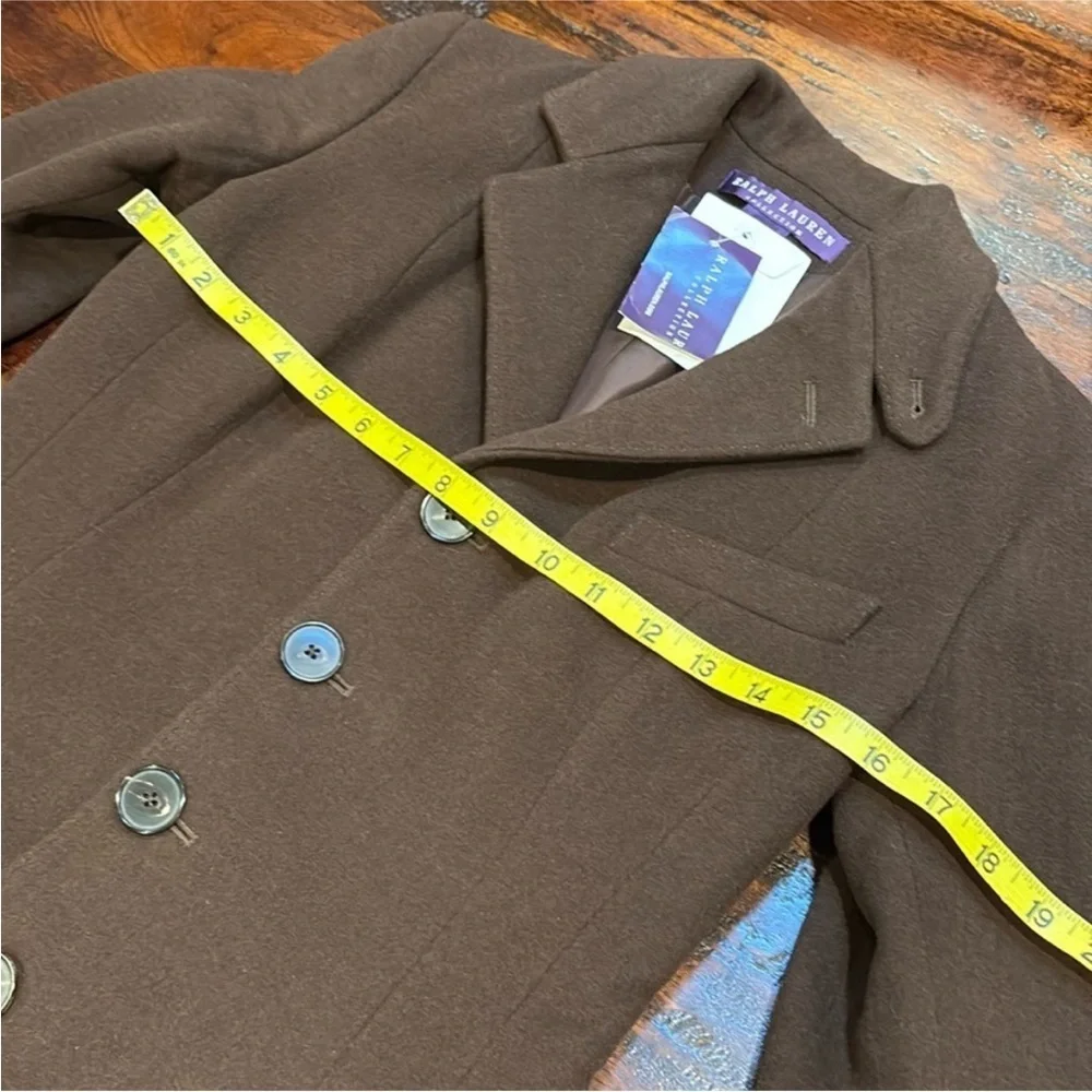 Vintage Ralph Lauren Collection Flared Wool Cashgora Blend Coat Brown 6 NWT